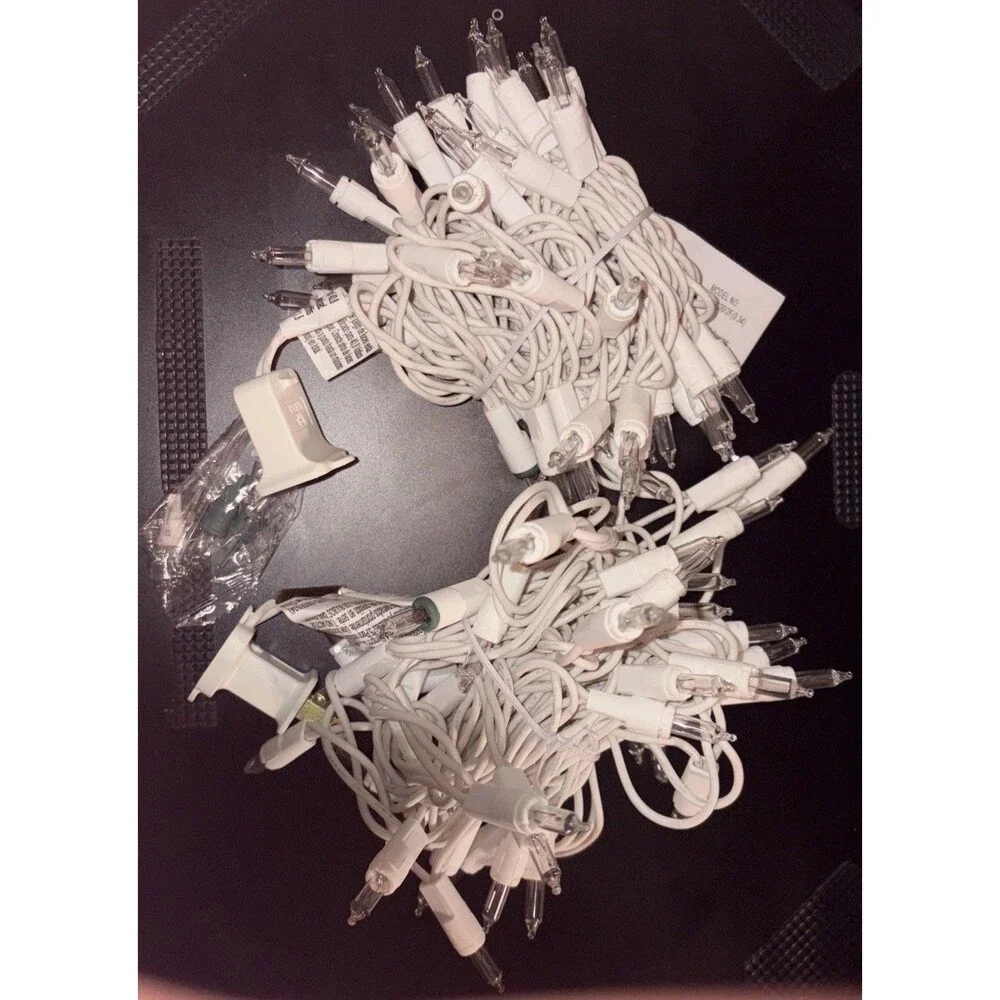 GE 100 Clear Incandescent Mini Christmas Lights White Wire 20.6’ ConstantOn